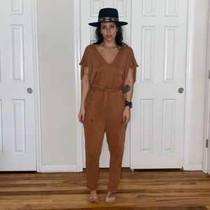 FP Movement by Free People Brown Jumper with Pockets Size Small